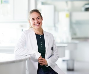 Female pharmacist smiling